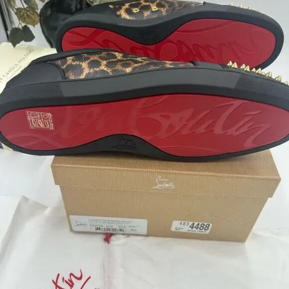 Men's Christian Louboutin, Louis Jr Orlato flat spikes size 46 made in Italy - Picture 5 of 7